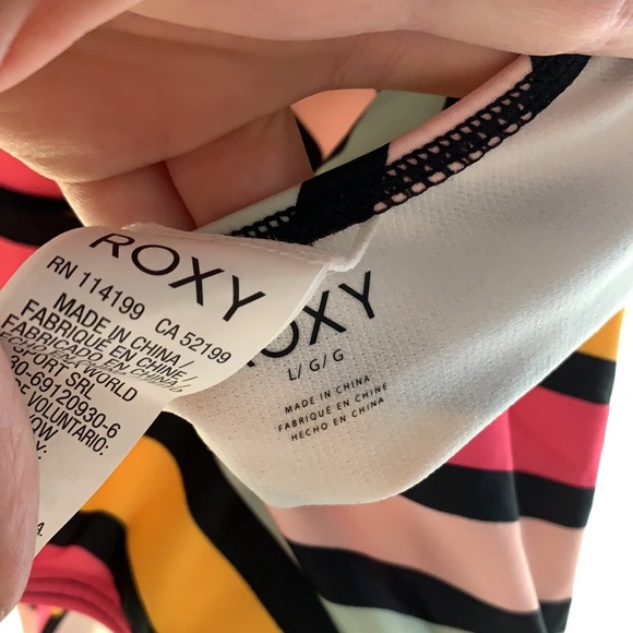 2020 Roxy Pop Surf Swimsuit in Anthracite Stripe - Picture 9 of 9